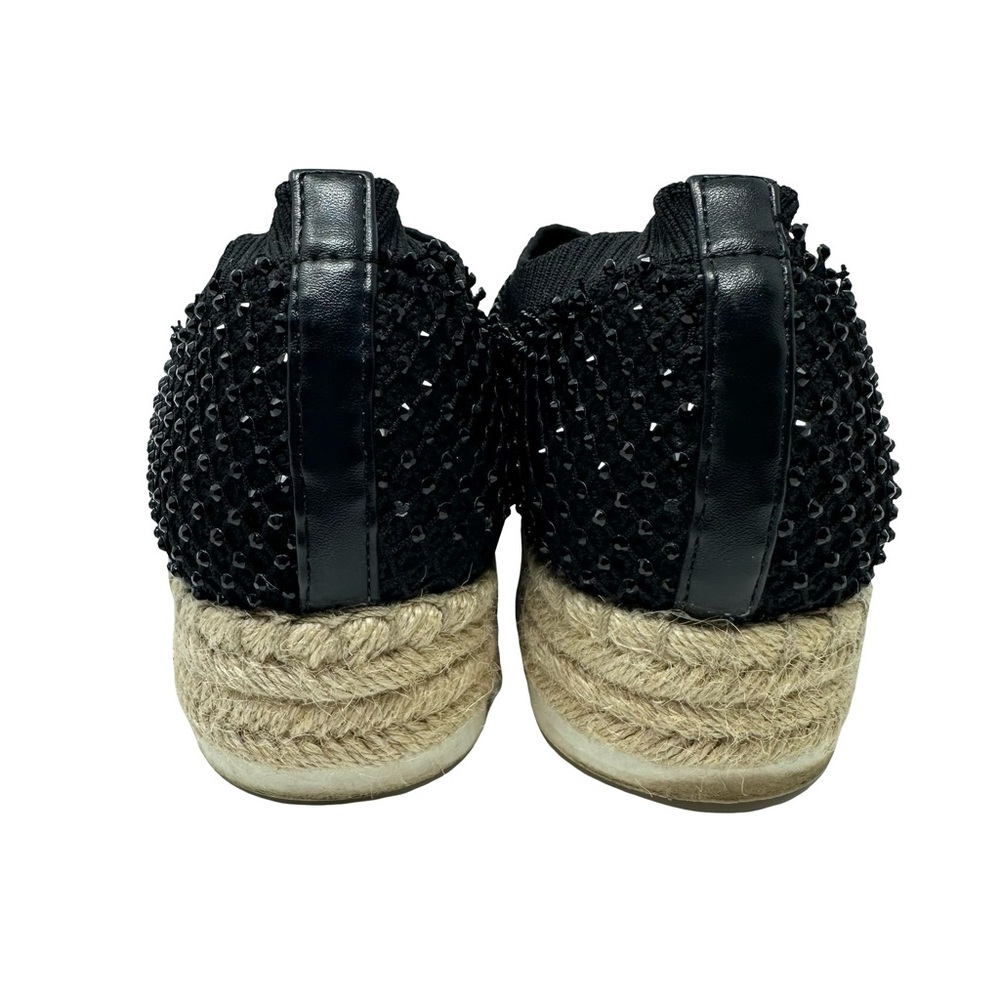 Adrienne Vittadini Sport Nicola Black Sequin Slip On Espadrille Wedges Size 9 - Picture 6 of 12